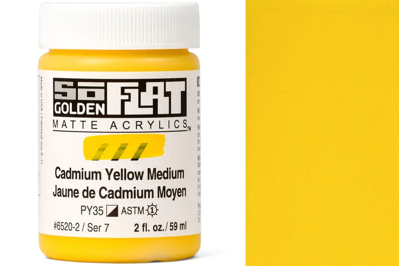 Golden Soflat Matte Acrylics, Cadmium Yellow Medium 1