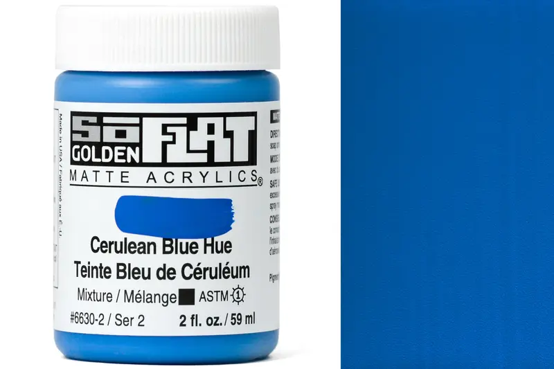 Golden Soflat Matte Acrylics, Cerulean Blue Hue 1