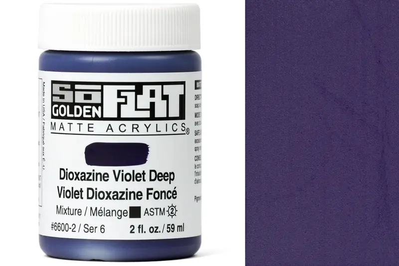 Golden Soflat Matte Acrylics, Dioxazine Violet Deep 1