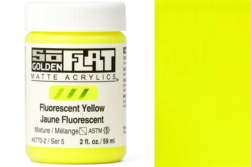 Golden Soflat Matte Acrylics, Fluorescent Yellow 1