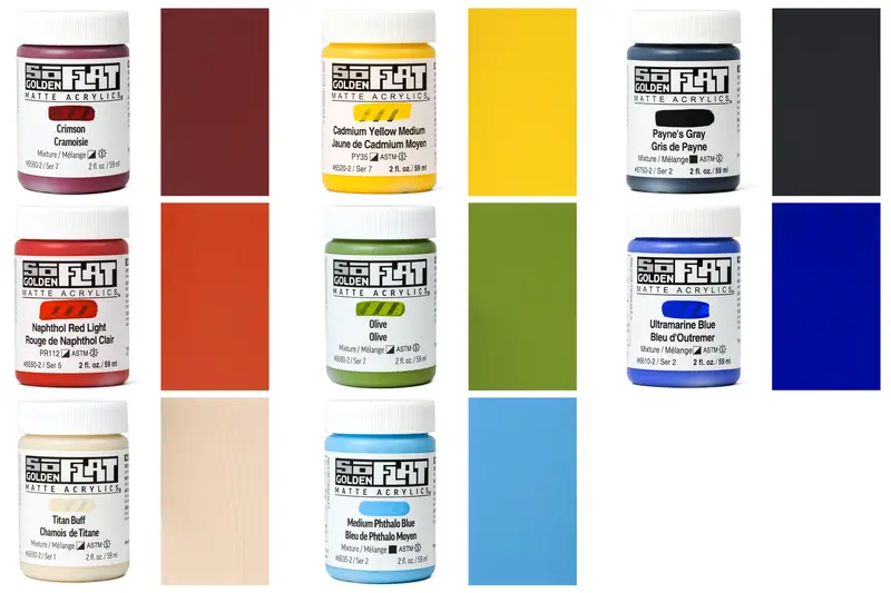 Golden Soflat Matte Acrylics, Landscape Colors Set 1