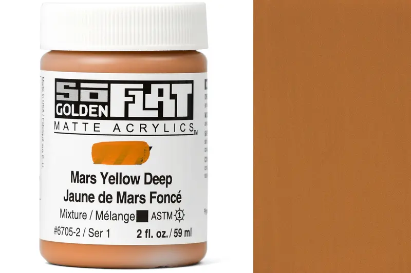 Golden Soflat Matte Acrylics, Mars Yellow Deep 1