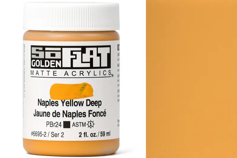 Golden Soflat Matte Acrylics, Naples Yellow Deep 1