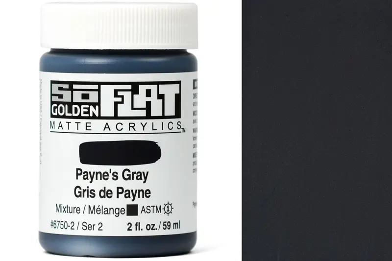 Golden Soflat Matte Acrylics, Payne's Grey 1