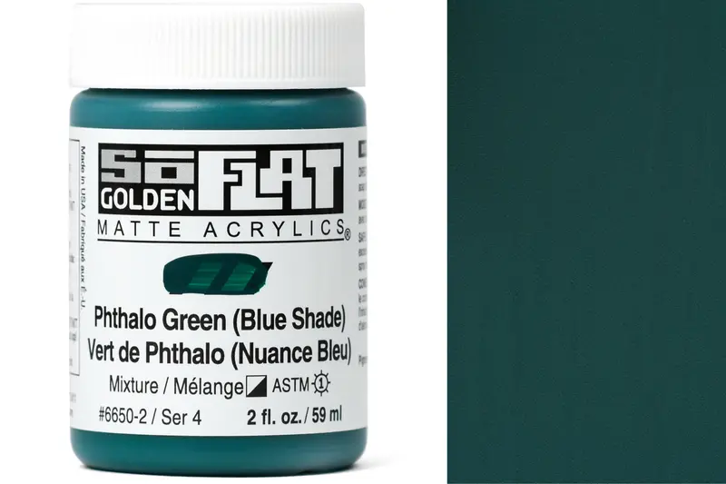 Golden Soflat Matte Acrylics, Phthalo Green (Blue Shade) 1