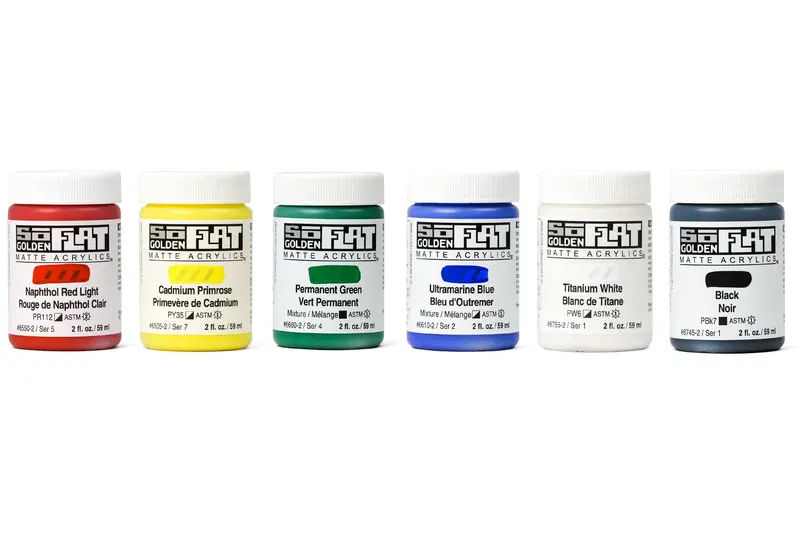Golden Soflat Matte Acrylics, Pop Set Of 6 1