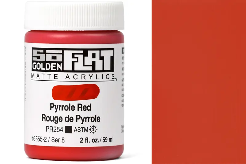 Golden Soflat Matte Acrylics, Pyrrole Red 1
