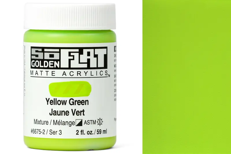 Golden Soflat Matte Acrylics, Yellow Green 1