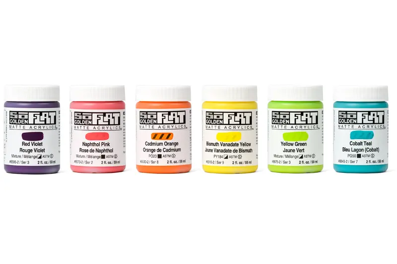 Golden Soflat Matte Acrylics, Zing Set Of 6 1