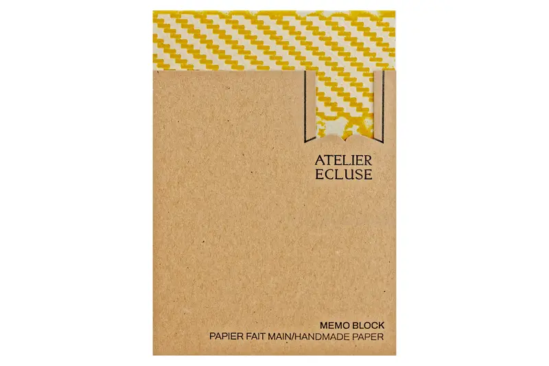 Handmade Paper Memo Block, Equinox Yellow 1