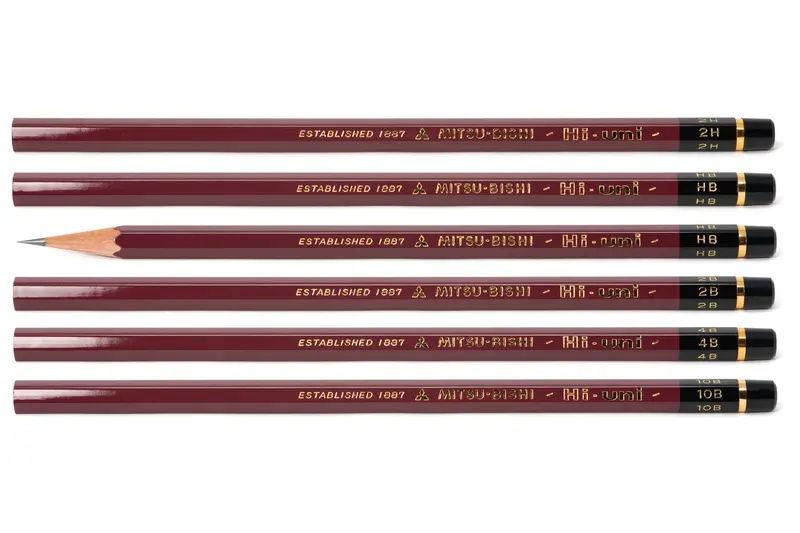 Hi-Uni Pencil, Drawing Set Of 6 1