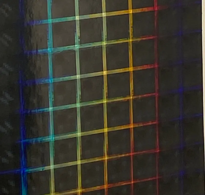 Holographic Hyperplaid Vinyl Sheets – Plaid Texture, Color-Selectable