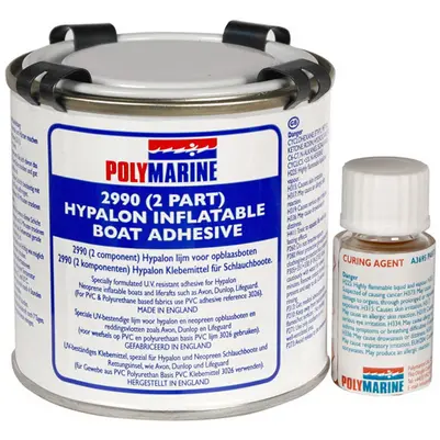 Hypalon Inflatable Boat Glue (2990) 2 Part Adhesive - 250Ml Tin & 10Ml Cure 1