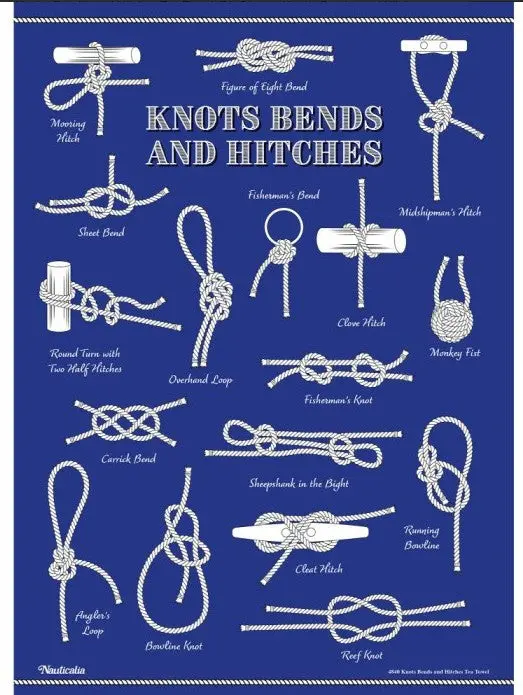 Knots, Bends And Hitches Tea Towel 1