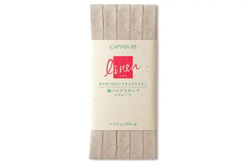 Linen-Blend Bias Tape, Natural Flax 1