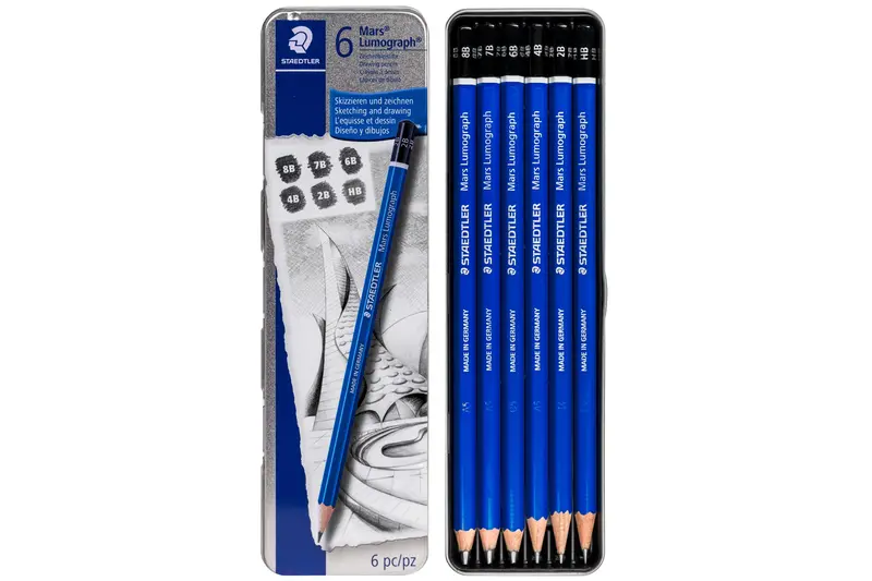 Mars Lumograph Drawing Pencils, Set Of 6 1