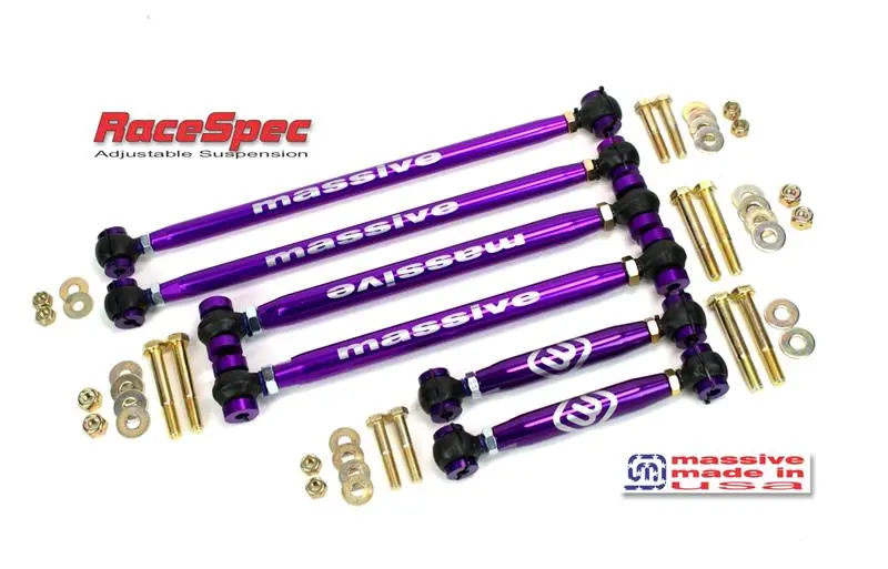 Massive Racespec Adjustable Traction Satisfaction Rubber Booted Control Arm Watts Link Kit 1998-2011 Panther Chassis Mass'17042 1