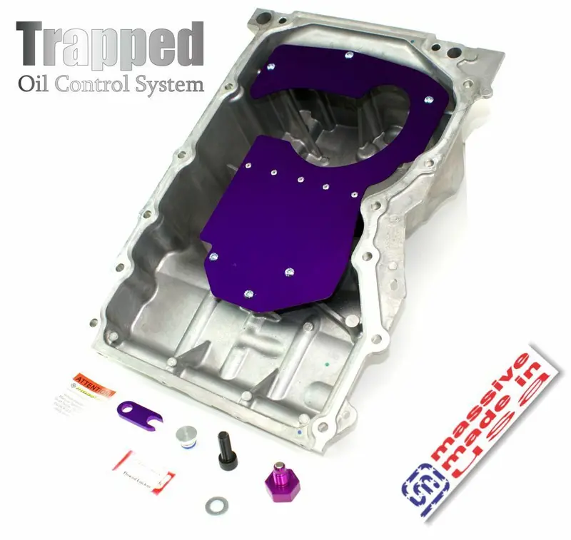 Massive Speed Pre-Installed Pro Trapped Oil Control Pan Baffle Mustang S550 2015+ Ecoboost 2.3 W/ Balance Shaft Delete 1