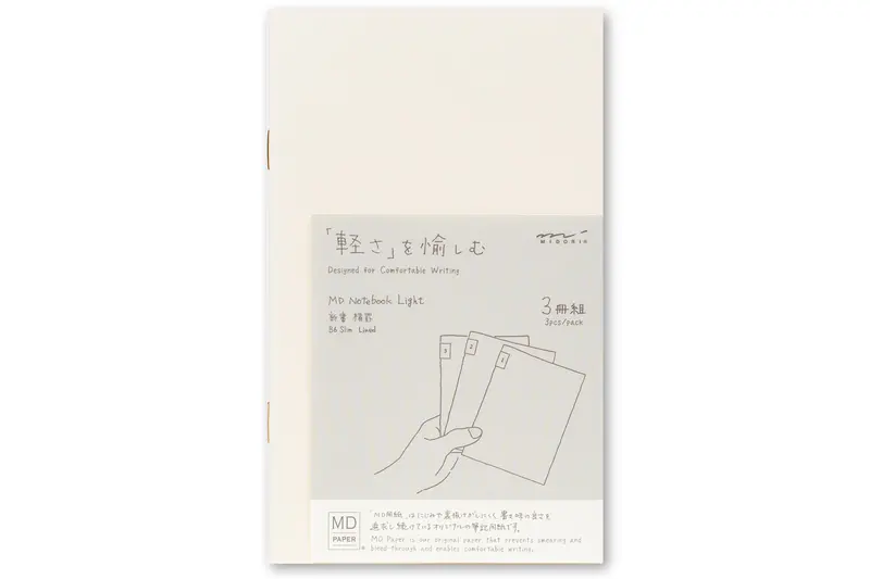 Md Notebook Light, B6 Slim, Lined, Set Of 3 1