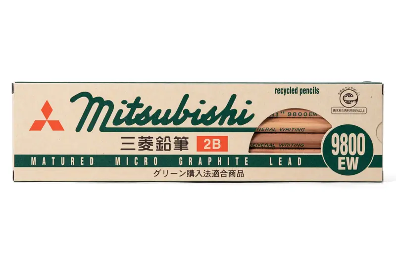 Mitsubishi 9800Ew Recycled Pencil, 2B, Set Of 12 1