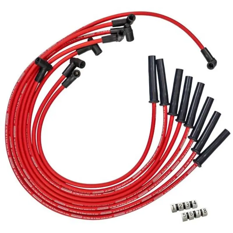 Moroso Gm Bbc 366-454 Hei-Style W/Coil In Cap Ultra 40 8.5Mm Multi-Angle Spark Plug Wire Set - Red 1