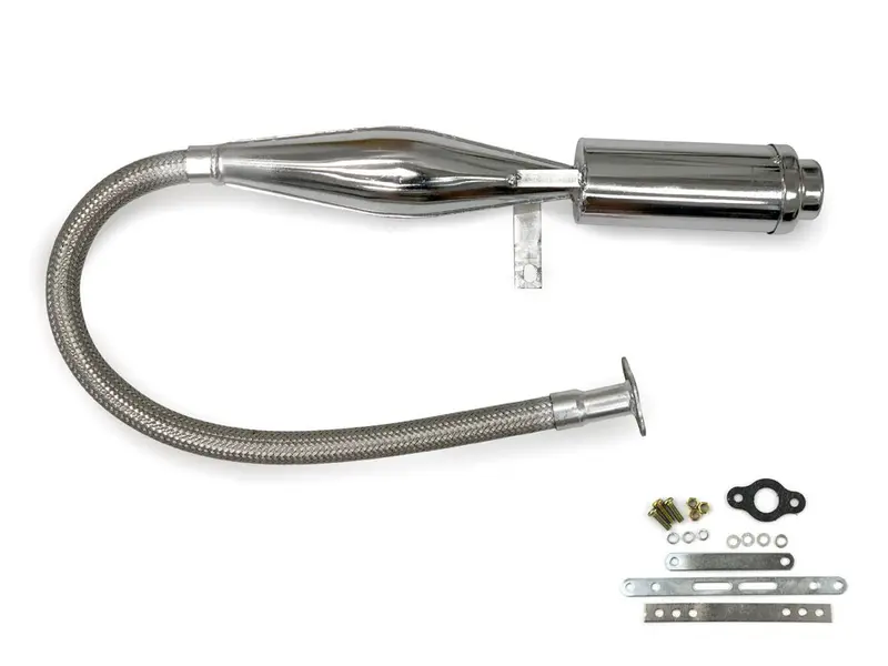 Motocross Poo Poo Pipe Muffler - Chrome 1