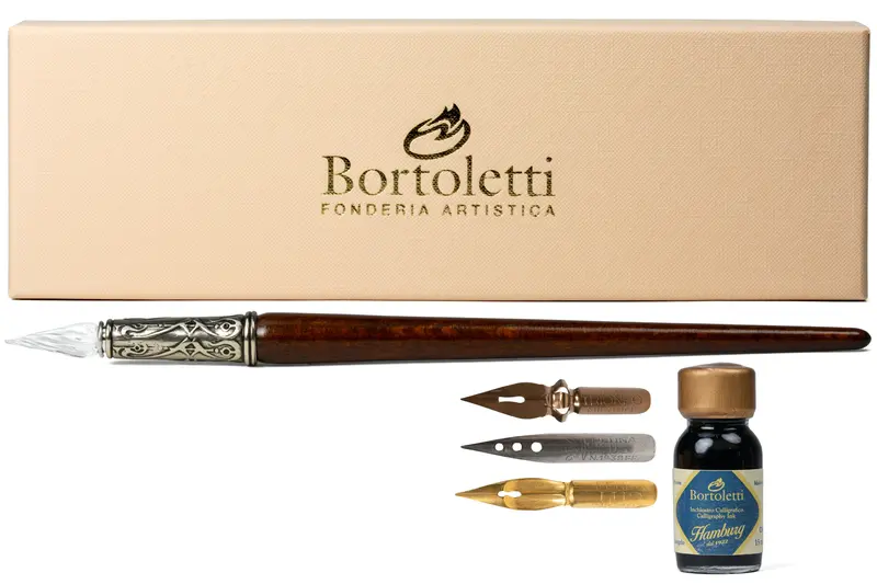 Murano Crystal Clear Glass Pen Set 1