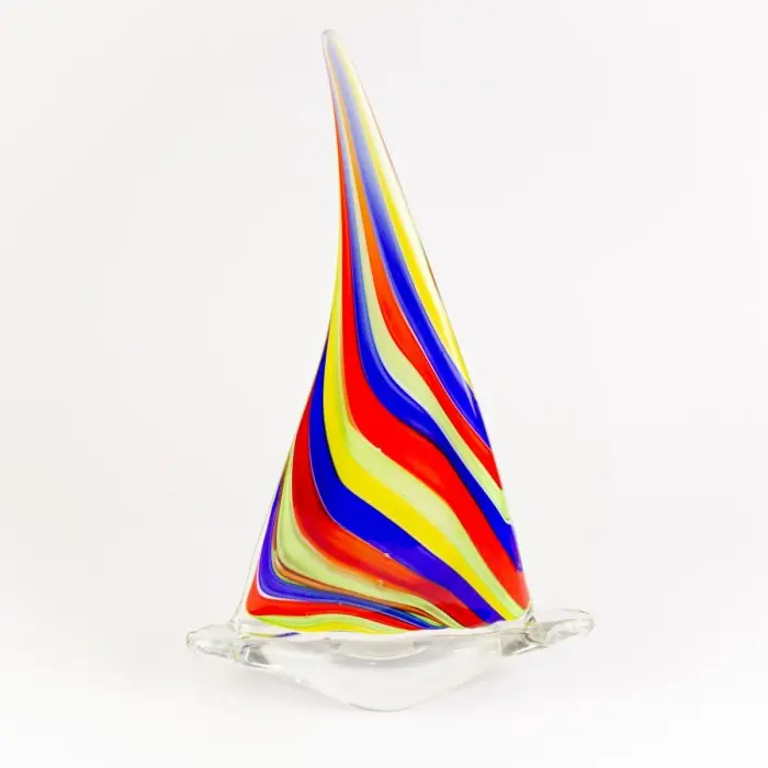 Nauticalia Glass Sailing Boat, Multi Coloured, 33Cm 51826 1