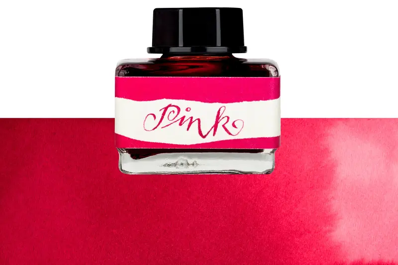 Online Bottled Fountain Pen Ink, Pink 1