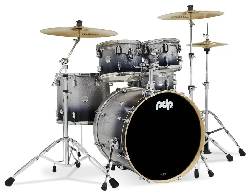 Pdp Concept Maple Silver To Black Fade 5Pc Drum Set - 22,10,12,16,14 - Pdcm2215sb 1