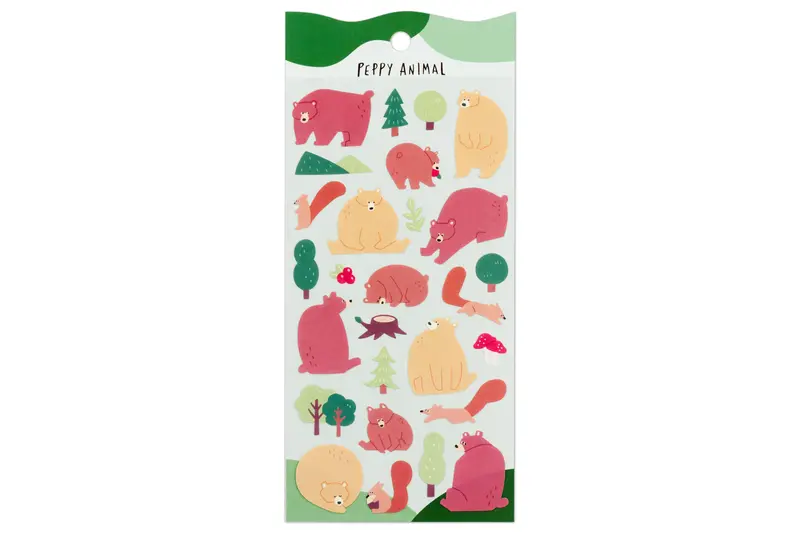 Peppy Animals Sticker Sheet — Bears 1