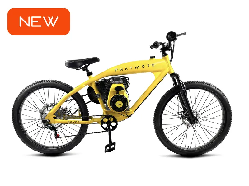 Phatmoto™ Rover 2023 - 79Cc Motorized Bicycle 7-Speed (Yellow) 1