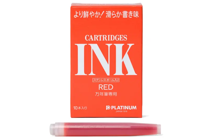 Platinum Red Ink Cartridges, Box Of 10 1