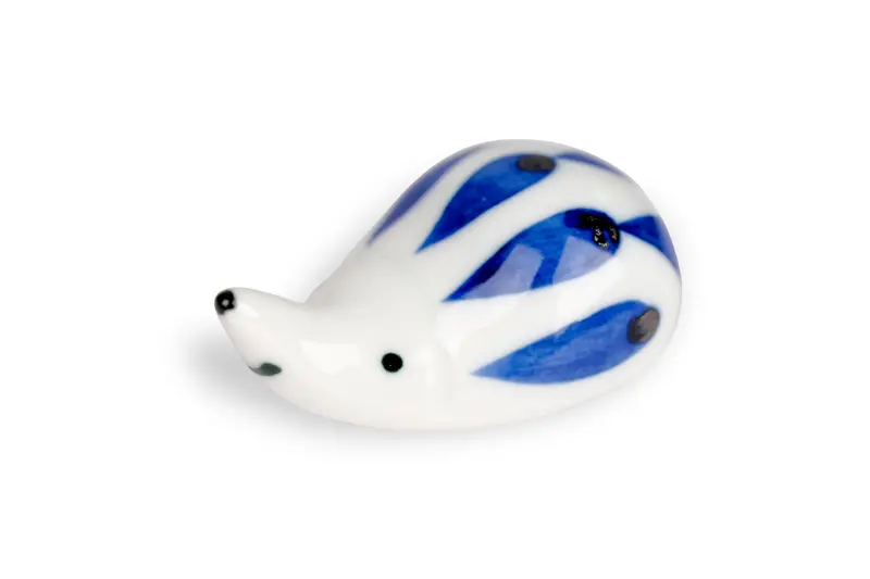 Porcelain Hedgehog Brush Rest (Long Stripes) 1