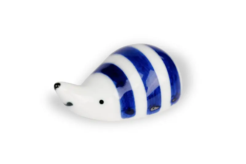 Porcelain Hedgehog Brush Rest (Short Stripes) 1