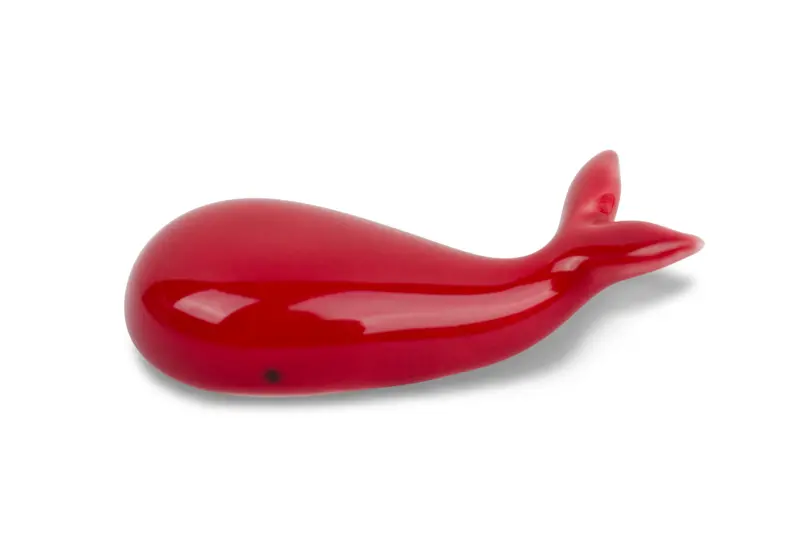 Porcelain Whale Brush Rest, Red 1