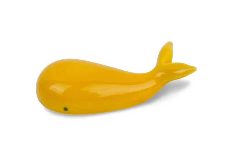 Porcelain Whale Brush Rest, Yellow 1