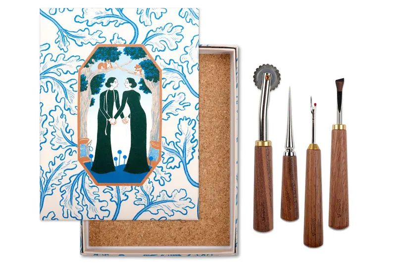 Premium Walnut Sewing Tools, Set Of 4 1