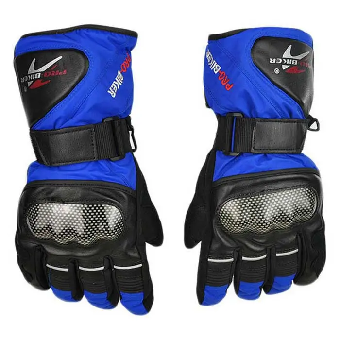 Pro-Biker Motorcycle Warm Anti-Slip Racing Gloves - Blue (Pair ) 1