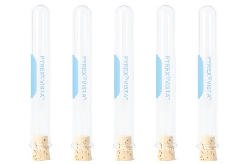 Pyrex Vista 3 Ml Test Tubes With Cork Stoppers, Set Of 5 1