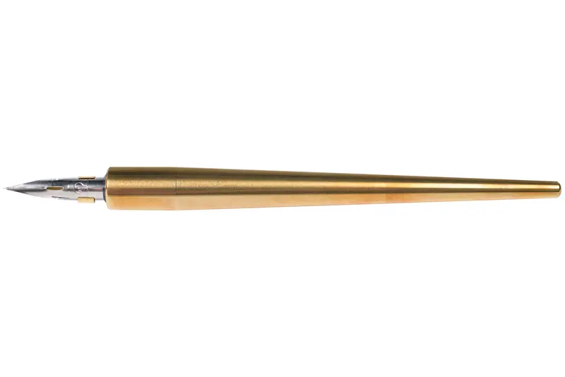 Raw Brass Dip Pen With Reservoir G Nib 1