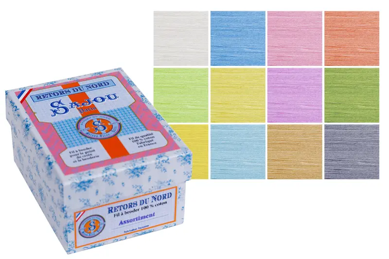 Retors Du Nord Embroidery Floss, 12 Pastel Colors 1