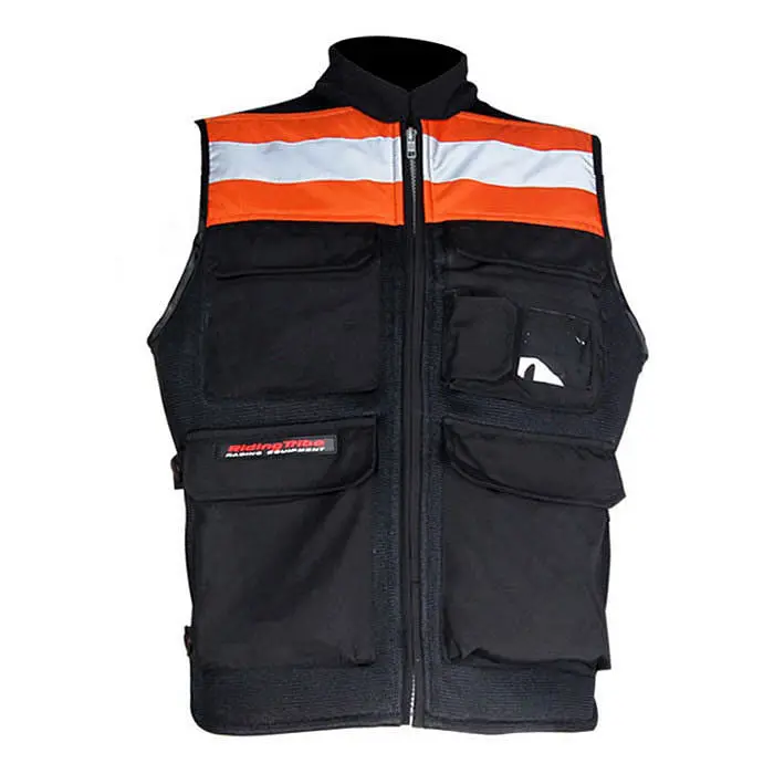 Ridingtribe Reflective Waterproof Riding Safety Vest - Black + Orange 1