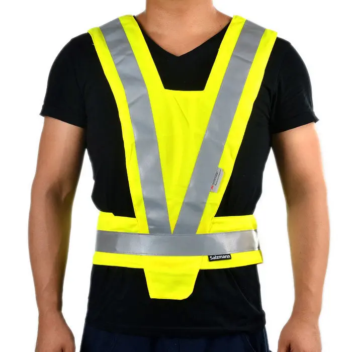 Salzmann 289-1 Safety Reflective Vest For Motorcycle - Silver + Fluorescent Yellow 1