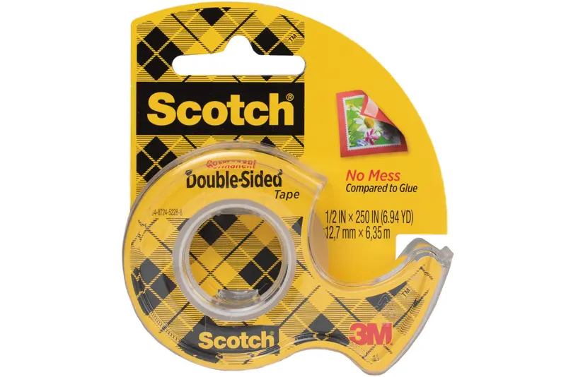 Scotch Double-Sided Tape, 1/2" X 250" 1