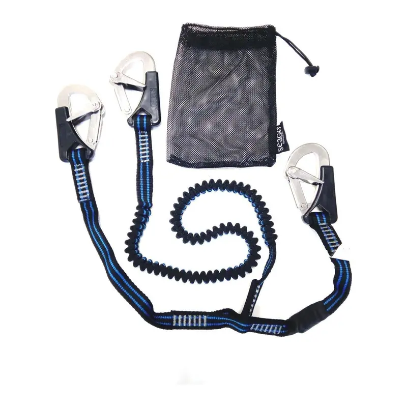 Seago Safety Line Elastic Harness Triple Hook Sailing Yacht Iso 1