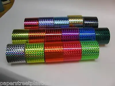 Set Of 17  Color Prism Tapes, 2 Inch X 25 Feet, Holographic 1/4" Mosaic 1