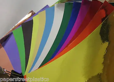 Sheets Of Chrome Sign Vinyl, Choose Any Color,  Thin Self-Adhesive Metallic Plastic 1