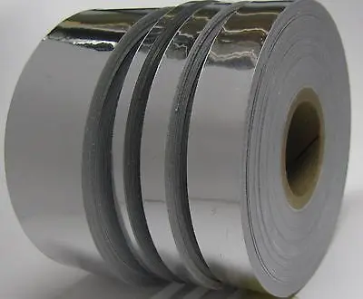 Silver Chrome Vinyl Tape, Choose Your Size, Adhesive Coated Plastic 1