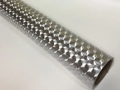 Silver Large Engine Turn Sign Vinyl  24" X 30 Feet, Longlife Metallized Plastic 1